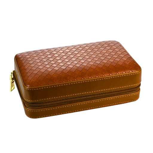 [WDNLTHRTRVLHMDR/BRN] Wooden Leather Travel Humidor