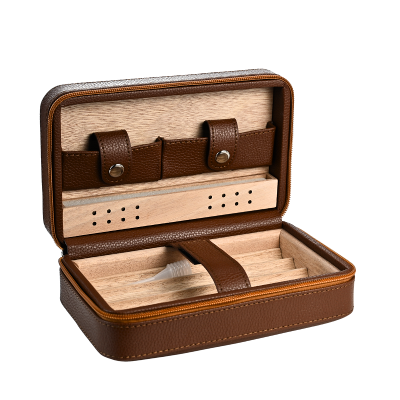 Wooden Leather Travel Humidor