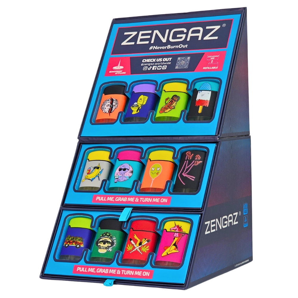 Zengaz Mega (ZL-3) Series 5 Jet Rubberized Cube Lighters - 48ct