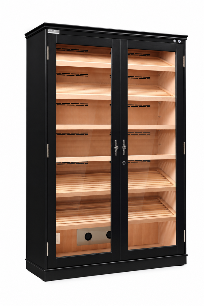 Premium Double Door Humidor with LED Lighting & Built-In Fan – 4,000 Cigar Capacity
