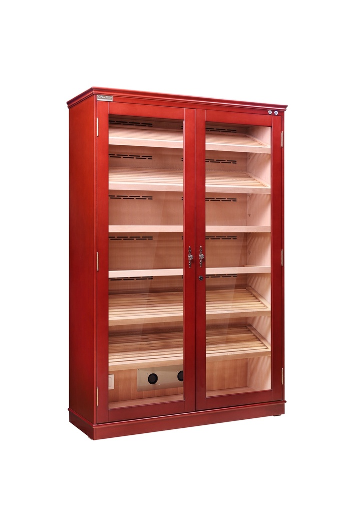 Premium Double Door Humidor with LED Lighting & Built-In Fan