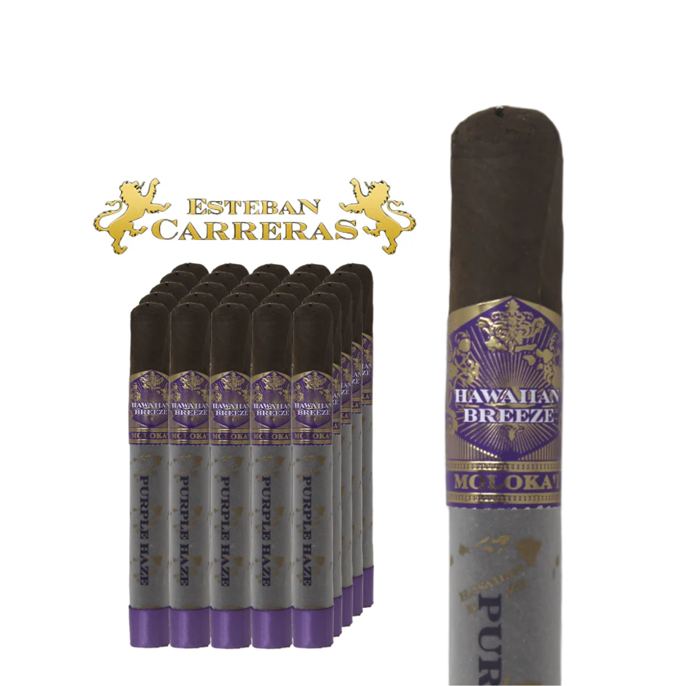 Esteban Carreras Hawaiian Breeze Molokai Purple Haze Short Corona 5x44 - 25ct