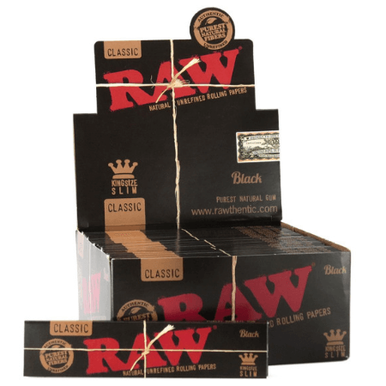 [RAWBLKKSSLM/50] RAW Black KS Slim Rolling Papers - 50ct