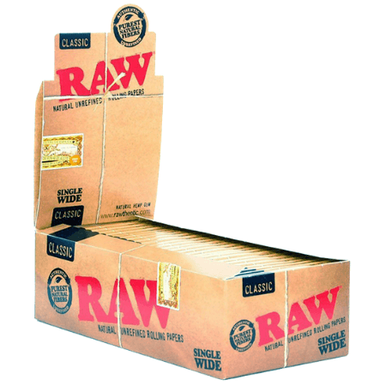 [RAWCLKSSW/25] RAW Classic Single Wide Rolling Papers - 25ct