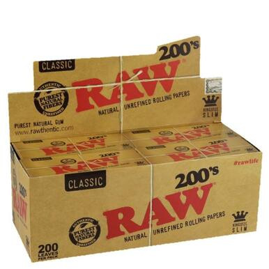 [RAWNATKSSLM200/40] RAW Natural King Size Slim 200s Rolling Papers - 40ct