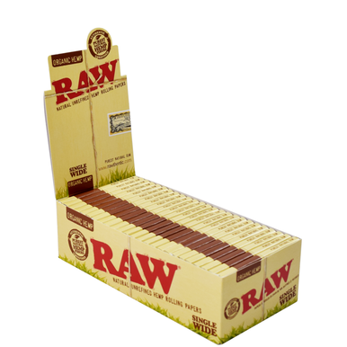 [RAWORGSW/50] RAW Organic Hemp Single Wide Papers - 25ct