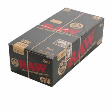 [RAWBLKCLSW/25] Raw Black Classic Single Wide Rolling Papers - 25ct