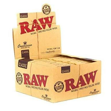 [RAWCLCONNKSSLM/24] Raw Classic Connoisseur KS Slim Rolling Papers and Tips - 24ct