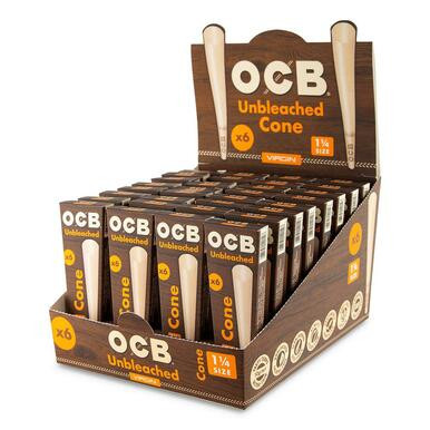 [OCBVRGN114CONE/32] OCB Virgin Unbleached 11/4 Cones - 32ct