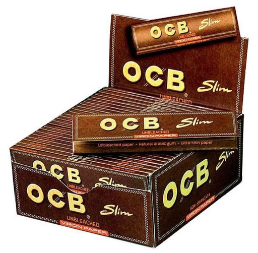 [OCBUNBLSLMRP/50] OCB Unbleached Slim Rolling Papers - 50ct