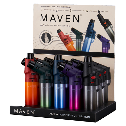 [MAVENALPHAPLUSGRADIENT/15] Maven Alpha+ Gradient Torch Lighters - 15ct