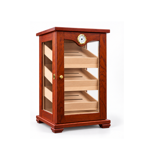 Mini Tabletop Cigar Humidor with Glass Door & Analog Hygrometer